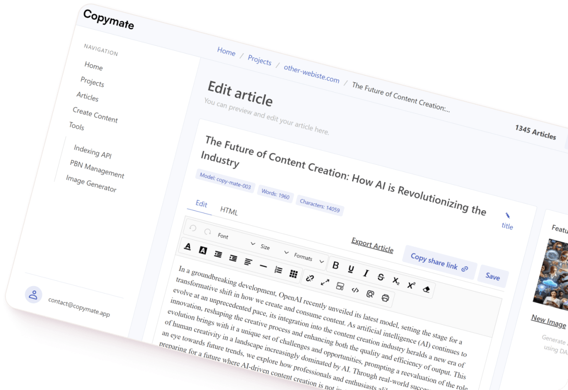 Image of Copymate.com edit post.