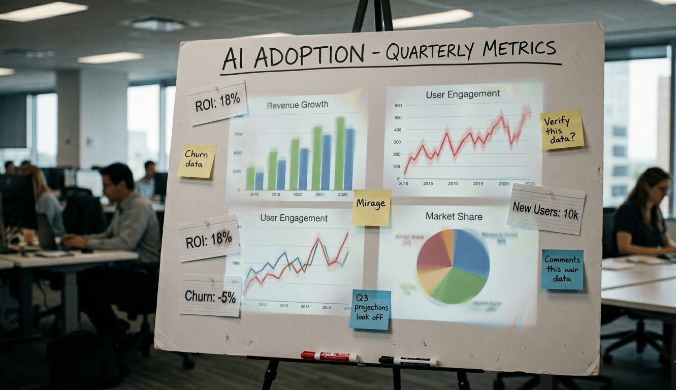 AI adoption on a presentation board.