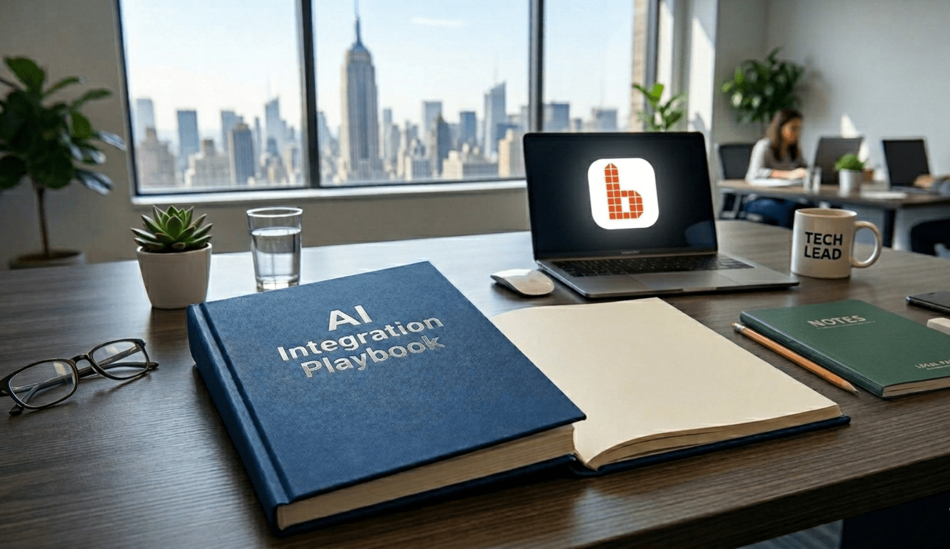 An AI implemtation playbook on a desk.